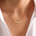 Custom Name Necklace with Birthstone