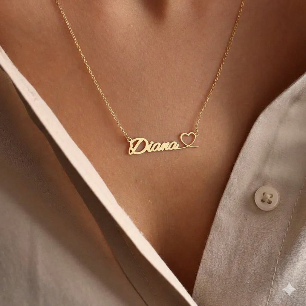 Custom Name Necklace with Heart