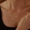 Custom Name Necklace with Birthstone